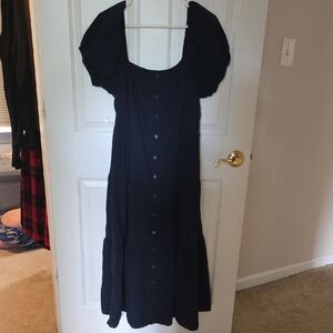 Elegant Black Puff Sleeve Dress